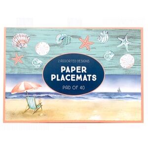 Beach Rules Themed Paper Placemats Pad of 40 (2 designs)